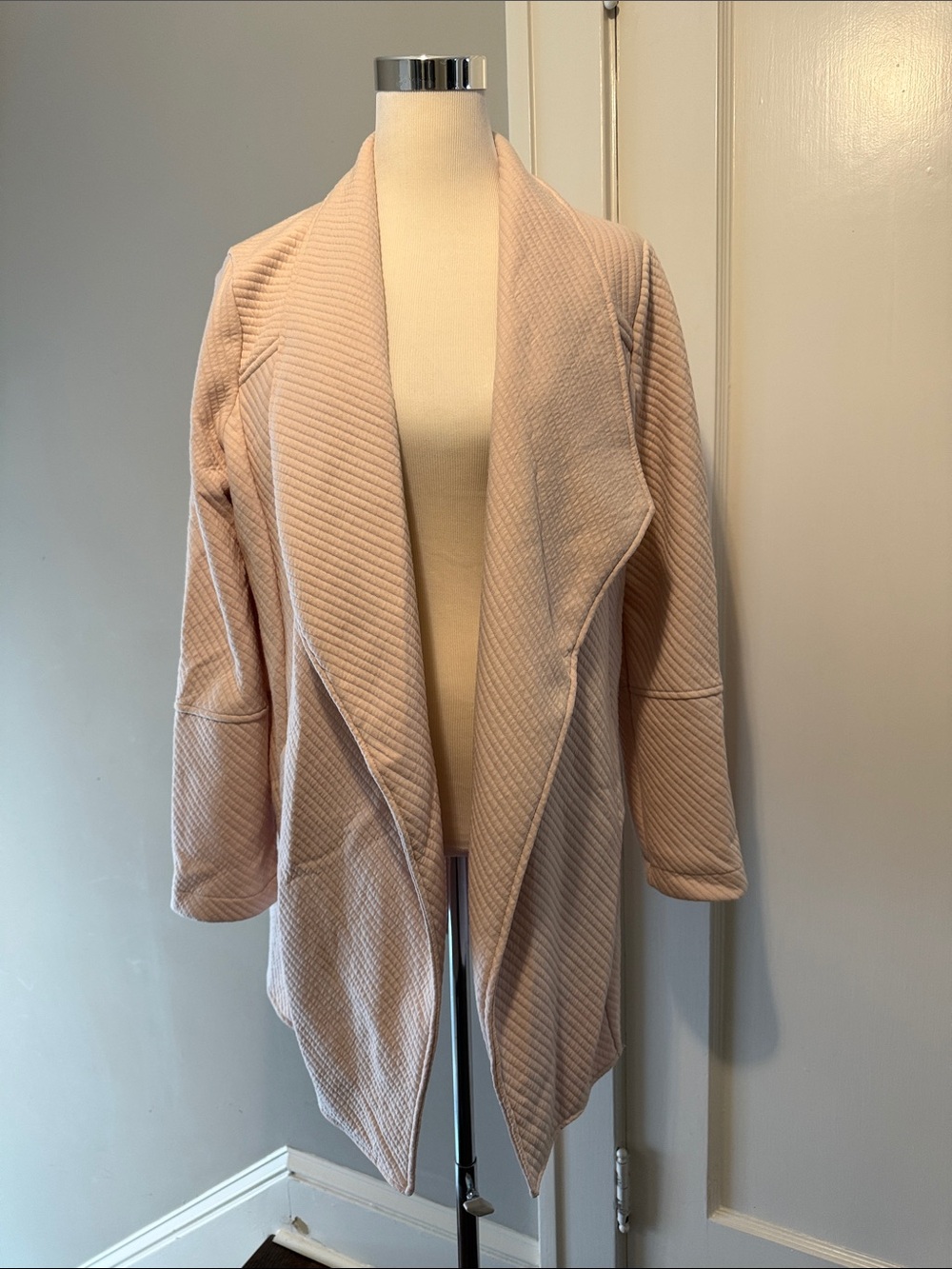 Skies Are Blue Blush Open-Front Draped Cardigan -